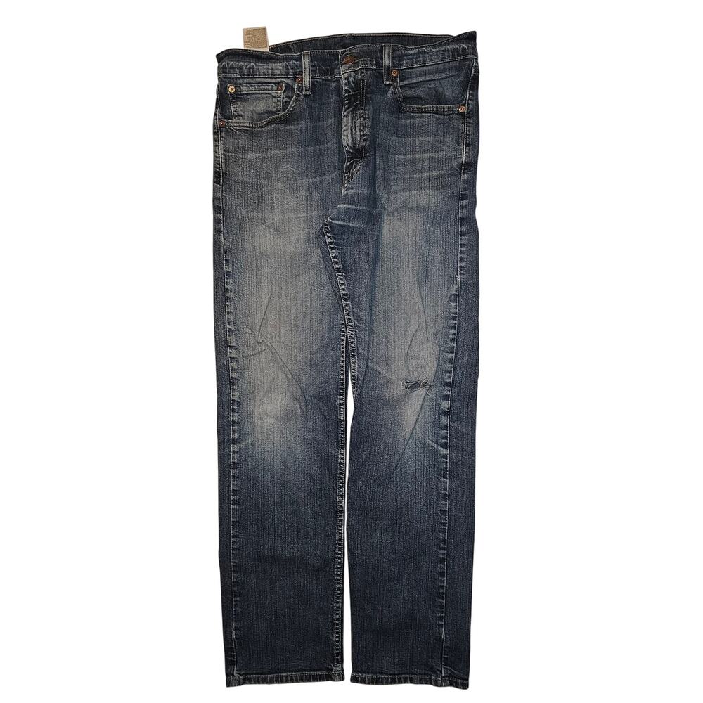 Levi's 505 Jeans Mens 33x32 Blue Dark Wash Straight Leg Regular Fit Faded Denim